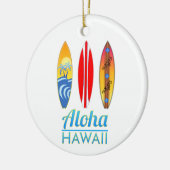 Aloha Hawaii Surfboards Keramisch Ornament (Links)