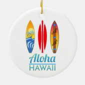 Aloha Hawaii Surfboards Keramisch Ornament (Achterkant)