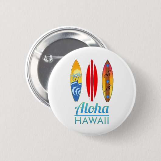 Aloha Hawaii Surfboards Ronde Button 5,7 Cm (Voorkant /achterkant)