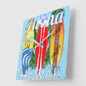 Aloha Hawaii Surfboards Vierkante Klok (Hoek)