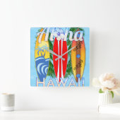Aloha Hawaii Surfboards Vierkante Klok (Huis)
