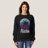 Aloha Hawaii Surfen Retro Sunset 16 Trui (Voorkant volledig)