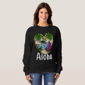 Aloha Hawaii Surfen Retro Sunset 25 Trui (Voorkant volledig)