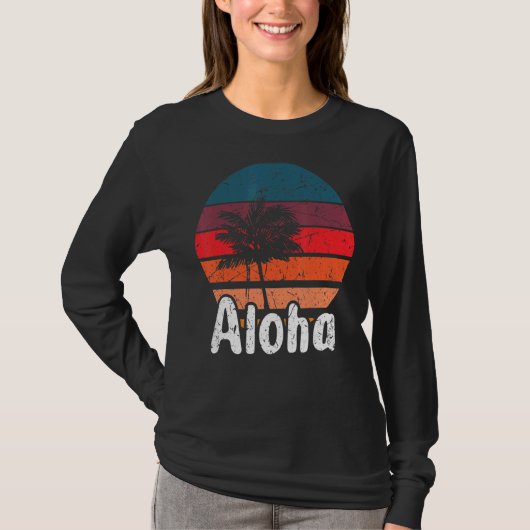Aloha Hawaii Surfen Retro Sunset 28 T-shirt (Voorkant)
