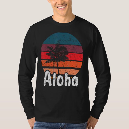 Aloha Hawaii Surfen Retro Sunset 28 T-shirt (Voorkant)