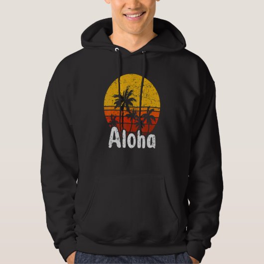 Aloha Hawaii Surfen Retro Sunset 53 Hoodie (Voorkant)