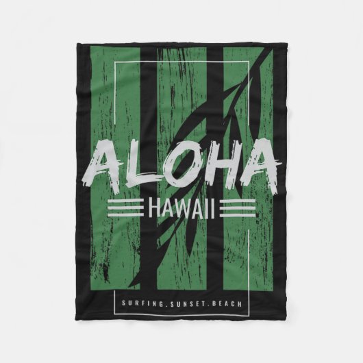 Aloha Hawaii Surfen Sunset Beach  Fleece Deken (Voorkant)