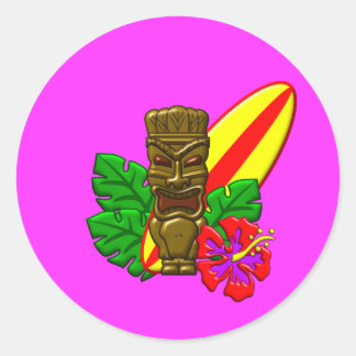 Aloha Hawaii Surfer Ronde Sticker