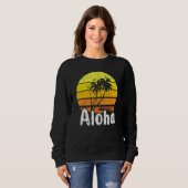 Aloha Hawaii Surfing Retro Sunset 2 Trui (Voorkant volledig)