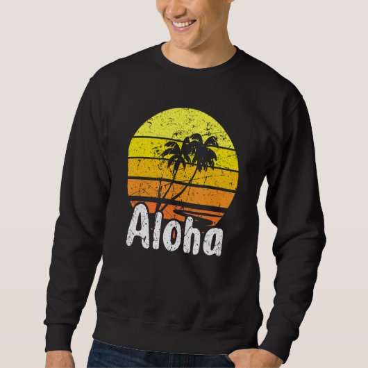 Aloha Hawaii Surfing Retro Sunset 2 Trui (Voorkant)