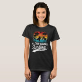Aloha Hawaii Surfing Summer Vacation Beach Wave Su T-shirt (Voorkant volledig)