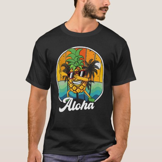Aloha Hawaii T-Shirt Hawaiian Kids Boy Men Dabbing (Voorkant)