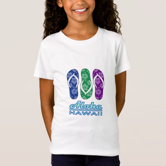ALOHA - Hawaii-Teenslippers T-shirt (Voorkant)