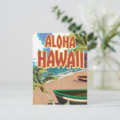 Aloha Hawaii Travel poster Briefkaart (Staand voorkant)