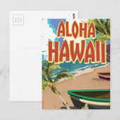 Aloha Hawaii Travel poster Briefkaart (Voorkant / Achterkant)