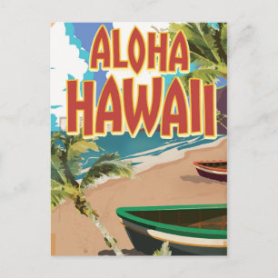 Aloha Hawaii Travel poster Briefkaart