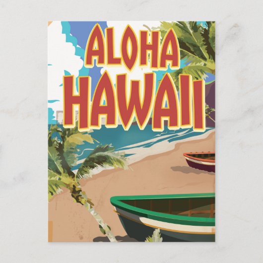 Aloha Hawaii Travel poster Briefkaart (Voorkant)