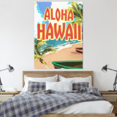 Aloha Hawaii Travel poster Canvas Afdruk (Insitu (Slaapkamer))