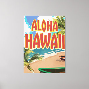 Aloha Hawaii Travel poster Canvas Afdruk