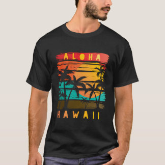 Aloha Hawaii Tropical Beach Paradise Vintage Sunse T-shirt