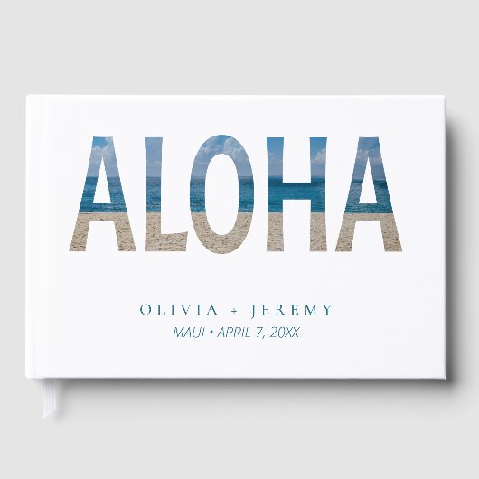 Aloha Hawaii Tropical Beach Wedding Gastenboek (Voorkant)