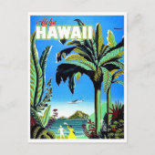 Aloha Hawaii, tropisch eiland,  vliegreizen Briefkaart (Voorkant)