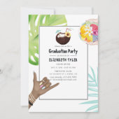 Aloha Hawaii Tropische Beach Graduparty Kaart (Voorkant)