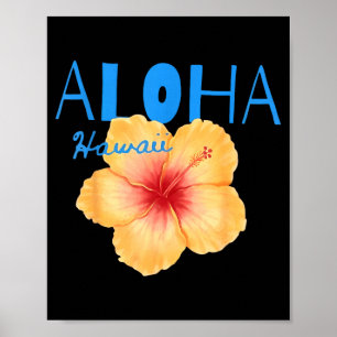 Aloha hawaii tropische bloem strand zomer vakantie poster