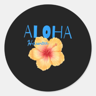 Aloha hawaii tropische bloem strand zomer vakantie ronde sticker