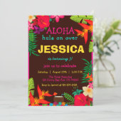 Aloha Hawaii Tropische Bloemen Hibiscus Birthday Kaart (Staand voorkant)