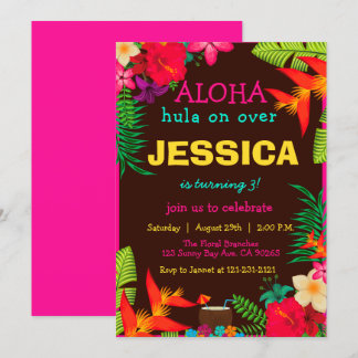 Aloha Hawaii Tropische Bloemen Hibiscus Birthday Kaart