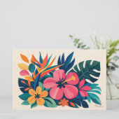 Aloha hawaii tropische kunst blanco briefpapier (Staand voorkant)