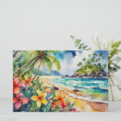 Aloha hawaii tropische kunst blanco briefpapier (Staand voorkant)