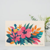 Aloha hawaii tropische kunst blanco briefpapier (Staand voorkant)