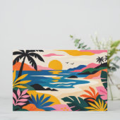 Aloha hawaii tropische kunst blanco briefpapier (Staand voorkant)