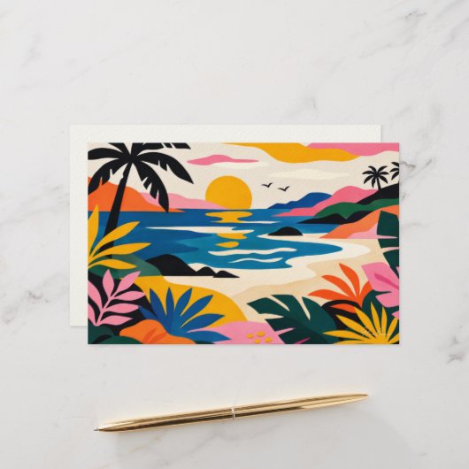 Aloha hawaii tropische kunst blanco briefpapier (Voorkant / Achterkant in situ)