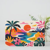 Aloha hawaii tropische kunst blanco briefpapier (Staand voorkant)