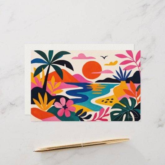 Aloha hawaii tropische kunst blanco briefpapier (Voorkant / Achterkant in situ)