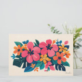 Aloha hawaii tropische kunst blanco briefpapier (Staand voorkant)