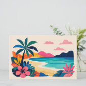 Aloha hawaii tropische kunst blanco briefpapier (Staand voorkant)