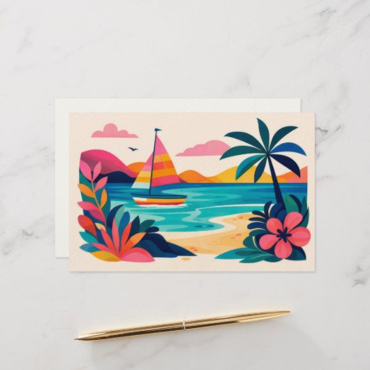 Aloha hawaii tropische kunst blanco briefpapier (Voorkant / Achterkant in situ)
