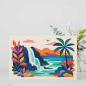 Aloha hawaii tropische kunst blanco briefpapier (Staand voorkant)