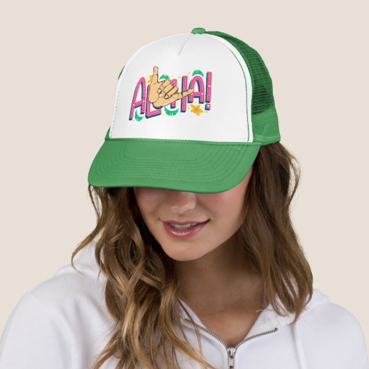 Aloha Hawaii Trucker Hat Trucker Pet (In situ)