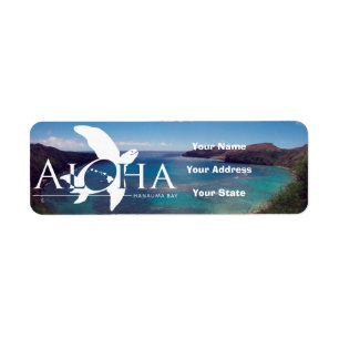 Aloha Hawaii Turtle en Hanauma Bay Etiket