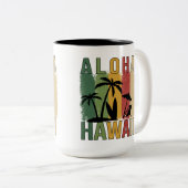 Aloha Hawaii Tweekleurige Koffiemok (Voorkant rechts)