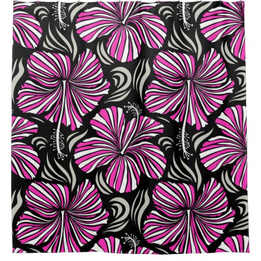 Aloha Hawaii, uitnodiging van Luau Party over zwar Douchegordijn (Voorkant)