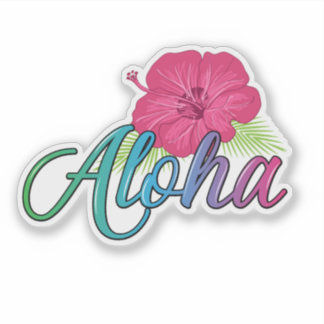 Aloha Hawaii van het eiland - 4 x 4 Sticker