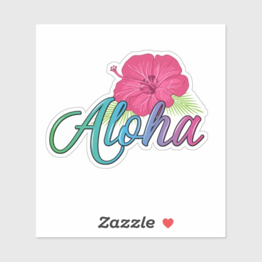Aloha Hawaii van het eiland - 4 x 4 Sticker (Vel)
