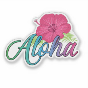 Aloha Hawaii van het eiland - 4 x 4 Zelfklever Sticker