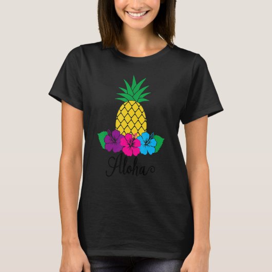 Aloha Hawaii van het eiland voelt de Aloha-bloem T-shirt (Voorkant)